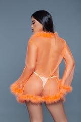 Burlesque BeWicked Bou Robe Neon Orange