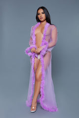 Burlesque BeWicked Marabou Robe Lavender