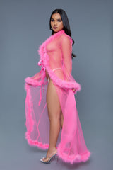 Burlesque BeWicked Marabou Robe Neon Pink