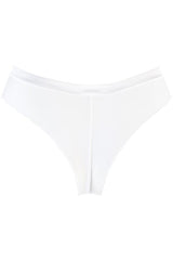 Sheer Stripe Brazilian Thong White