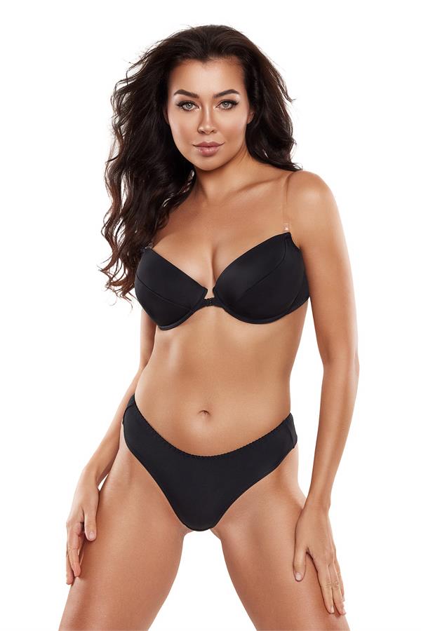 Axami 5780 Biustonosz Push Up Bra Basic Black Transparent Back