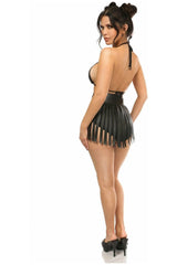 Daisy Corsets Candy Collection - Black/Black Fringe Skirt