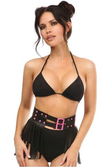 Daisy Corsets Candy Collection - Black/Pink Fringe Skirt