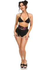 Daisy Corsets Candy Collection - Black/Pink Fringe Skirt