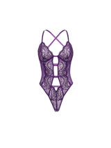 Carmen Lace Crotchless Teddy Imperial Purple