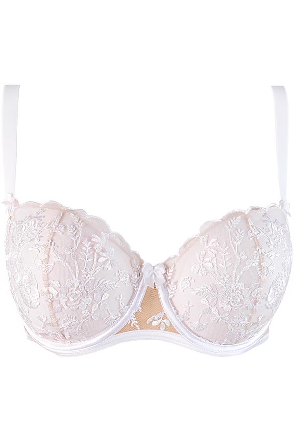 Duchessa Sheer Unlined Bra White/Nude