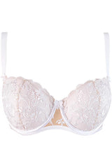 Duchessa Sheer Unlined Bra White/Nude