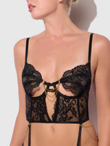 Cecily Lace & Chain Bustier & Backless Hipster Set