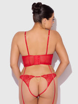 Cecily Lace & Chain Bustier & Backless Hipster Set