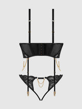 Cecily Lace & Chain Bustier & Backless Hipster Set