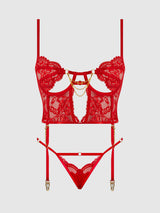 Cecily Lace & Chain Bustier & Backless Hipster Set