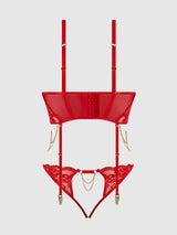 Cecily Lace & Chain Bustier & Backless Hipster Set
