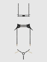 Cecily Lace & Chain Open Cups Bra Set