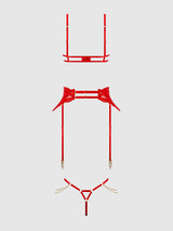 Cecily Lace & Chain Open Cups Bra Set