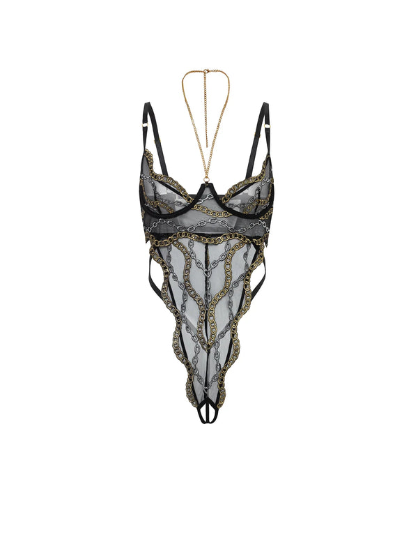 Cely Open Cup Crotchless Teddy