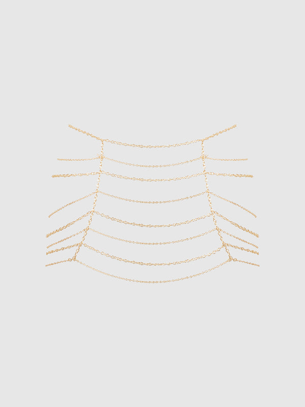 House of Desire Chain Draped Skirt Gold