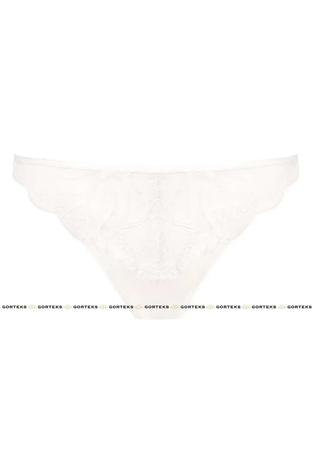 Sensuous Charlize Lace Thong in beautiful cream lace with floral pattern and breathable cotton crotch.