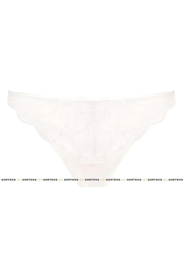 Sensuous Charlize Lace Thong in beautiful cream lace with floral pattern and breathable cotton crotch.