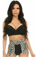 Daisy Corsets Print Faux Leather Fringe Skirt