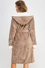 BeWicked Chic Plush Cozy Fleece Sydney Robe Brown