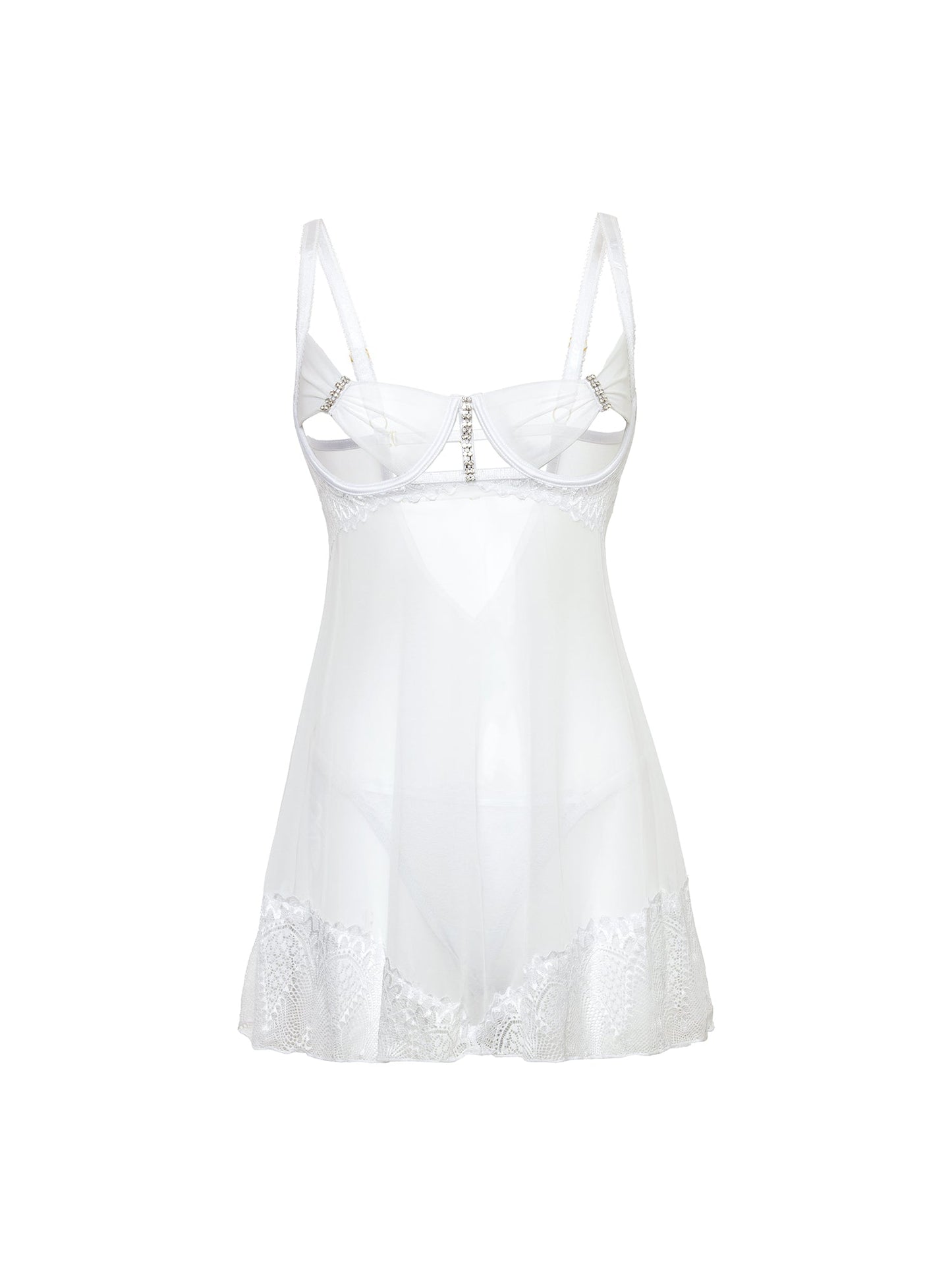 Oh la la Cheri Clarinda Sexy Open Cups Babydoll Set with Rhinestones