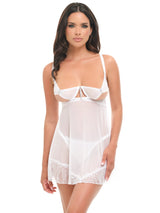 Oh la la Cheri Clarinda Sexy Open Cups Babydoll Set with Rhinestones