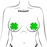 Pastease Four Leaf Clover Glitter Velvet Pumping Shamrock - Green