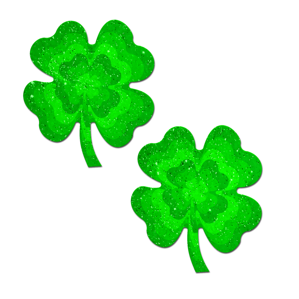 Pastease Four Leaf Clover Glitter Velvet Pumping Shamrock - Green
