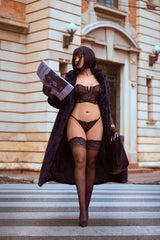Corseted Lace Strapless Bustier & Thong Set - Mapale