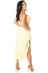 Cream Lace High Low Lace Skirt - Daisy Corsets