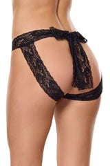 Coquette Crotchless Panty with Pretty Lace Bow Back
