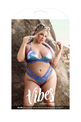 Fantasy Curve Vibes Bralette w/ Removable Hood & Panty Holographic-Rebel Romance