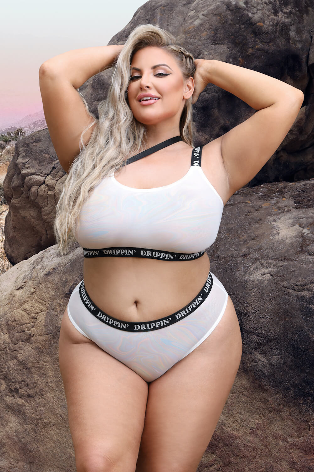 Fantasy Curve Vibes Drippin' One-Shoulder Bra & Cheeky Panty Set-Rebel Romance