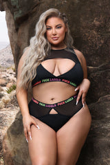 Fantasy Curve Vibes F*ck Labels Crop Top & High Waist Bottoms Set-Rebel Romance