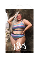 Fantasy Curve Vibes Love is Love Crop Top Bra & Panty Set-Rebel Romance