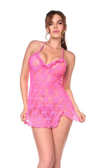 Mapale Bow and Tell Babydoll Ruffle Trim