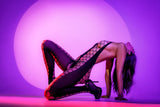 Mapale Cutout Fishnet Bodystocking Black