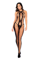 Mapale Cutout Fishnet Bodystocking Black