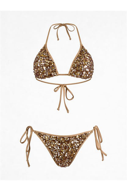Axami 12081 Luxury Shimmer Sequins Triangle Bikini Top