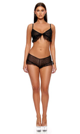 Forplay Party Foil Dot Mesh Bralette Set