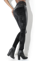 Coquette Velvet Vixen Leggings Black
