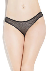 Coquette Sovereign Shade Crotchless Panty Fishnet Black