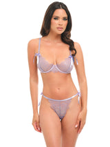 Dahlyia Unlined Cups Underwire Bra Set Purple Haze