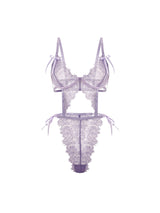 Oh la la Cheri Dahlyia Unlined Underwire Lace Teddy Purple Haze