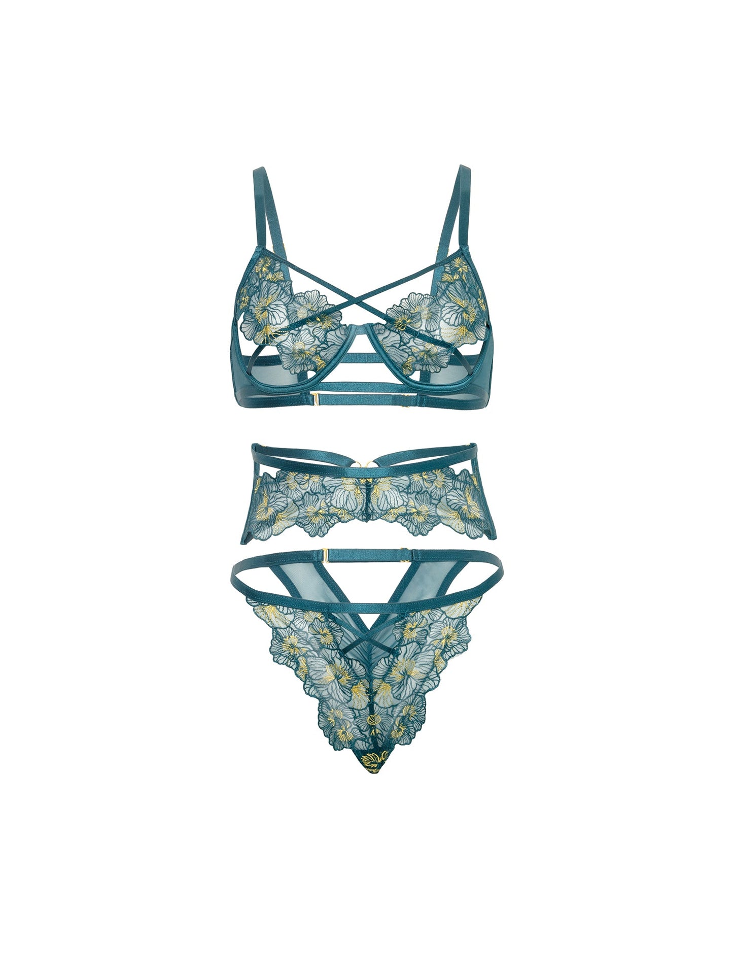 Oh la la Cheri Daphne Underwire Caged Cups Bra Set