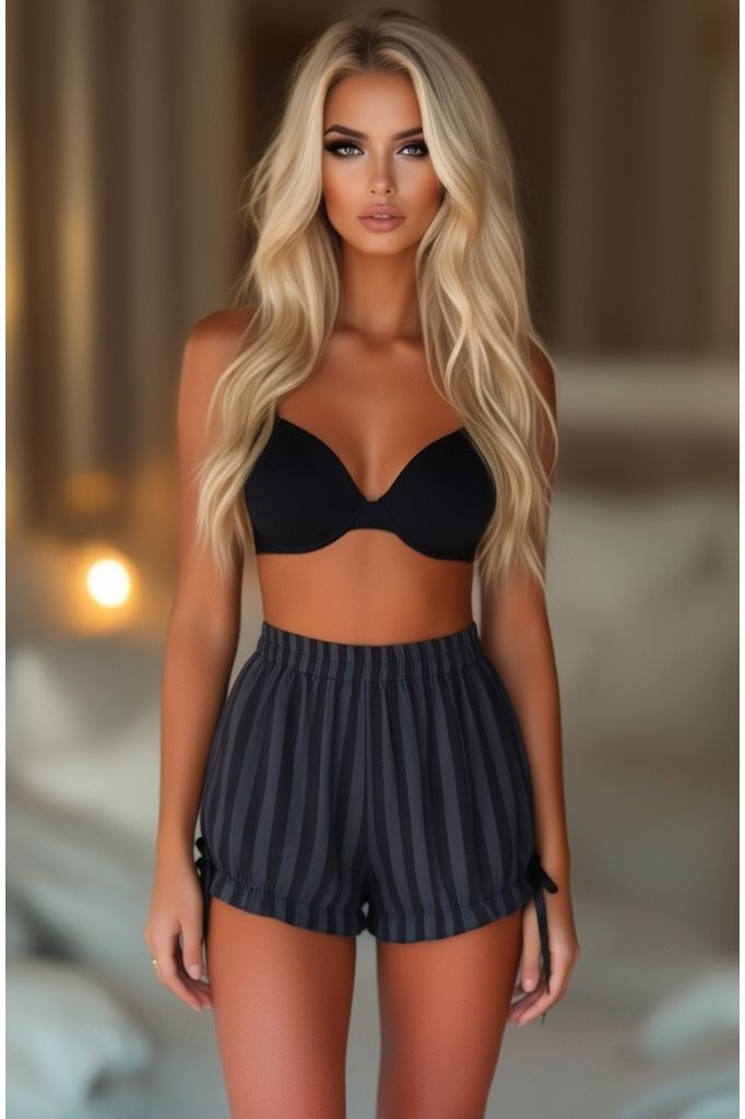 Daisy Corsets Dark Gray/Black Striped Bloomers