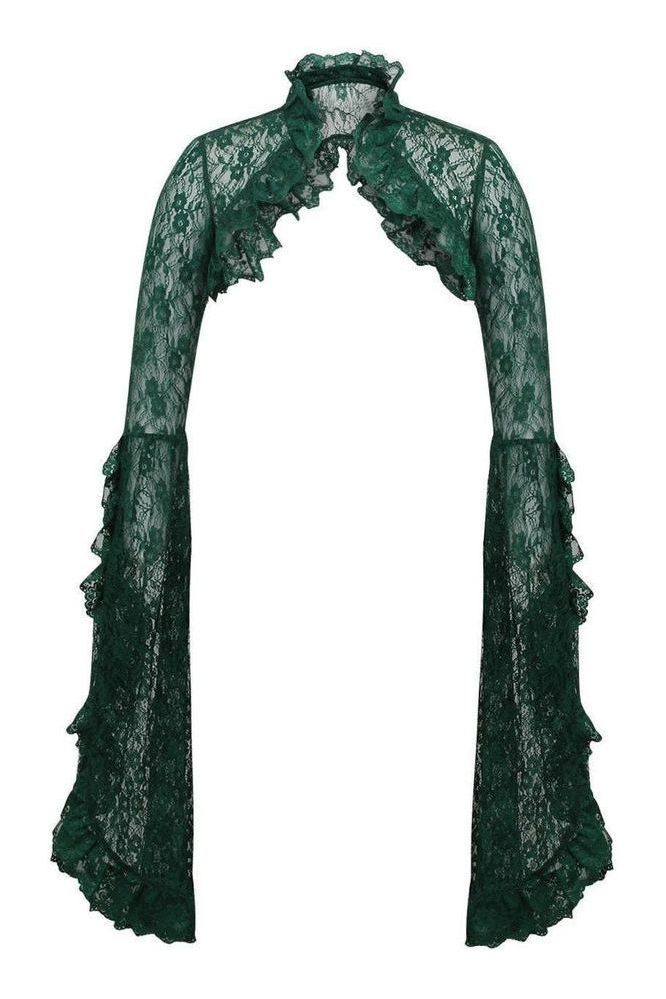Daisy Corsets Dark Green Lace Shrug Bolero Jacket