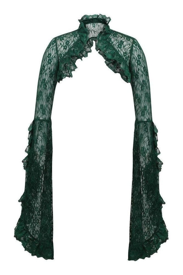 Daisy Corsets Dark Green Lace Shrug Bolero Jacket
