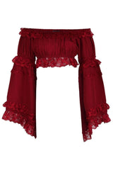 Daisy Corsets Smocked Flare Sleeve Peasant Top
