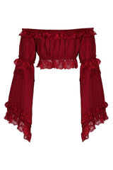 Daisy Corsets Smocked Flare Sleeve Peasant Top